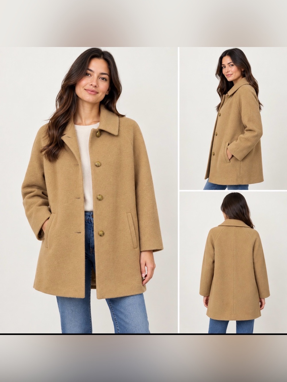 Larry Levine 100% Pure Camel Hair Coat Size 16 Vintage